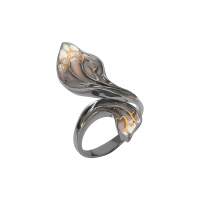 Кольцо из серебра с эмалью «Крыло стрекозы»