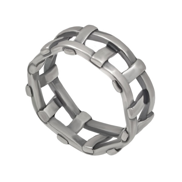 Серебряное кольцо «Забор»