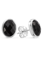 Серебряные серьги с черным ониксом