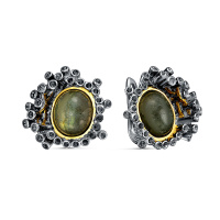 Серьги из серебра с лабрадоритами