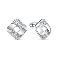 Серьги из серебра с фианитами Серьги из серебра с фианитами