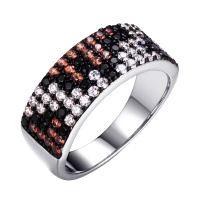 Серебряное кольцо с нанокристаллом и фианитом Серебряное кольцо с нанокристаллом и фианитом