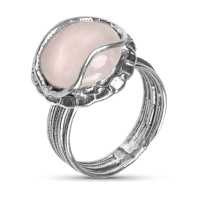 Серебряное кольцо с розовым кварцем 