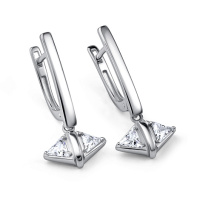 Серьги из серебра с фианитами