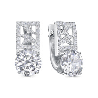 Серьги из серебра с фианитами Серьги из серебра с фианитами