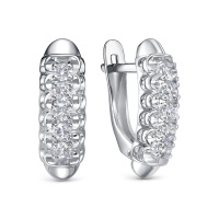 Серебряные серьги с фианитами Серебряные серьги с фианитами