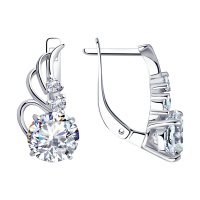 Серьги из серебра с фианитами Серьги из серебра с фианитами