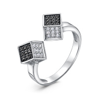 Серебряное кольцо с фианитами «Кубики» Серебряное кольцо с фианитами «Кубики»