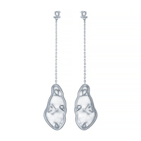 Серебряные серьги с перламутром «Мягкие часы Дали»