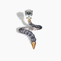 Серебряное кольцо «Мятная Змея» с празиолитом Серебряное кольцо «Мятная Змея» с празиолитом