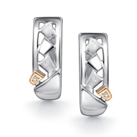 Серебряные серьги с бриллиантами Серебряные серьги с бриллиантами