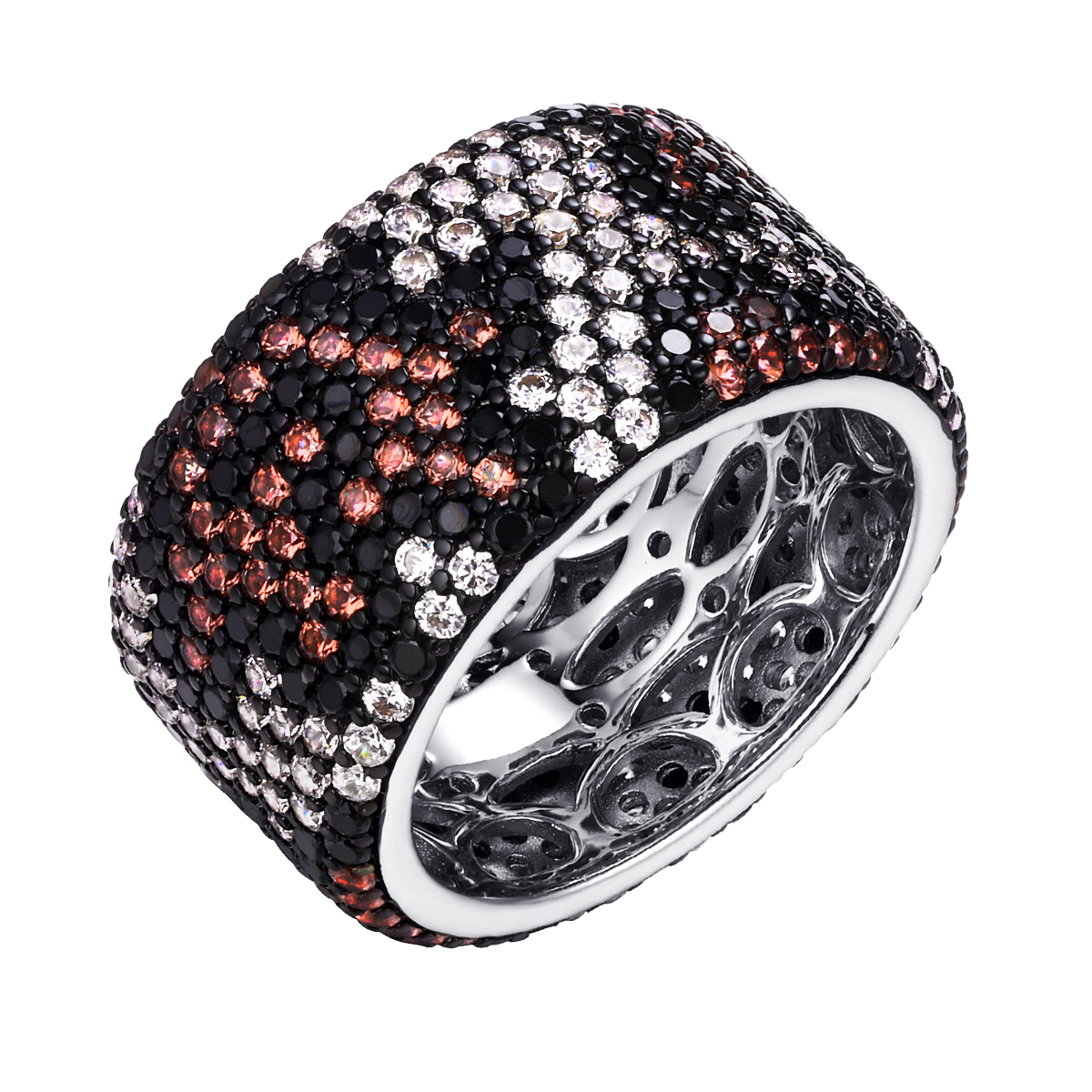 Серебряное кольцо с фианитом и нанокристаллом