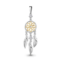 Серебряная подвеска с фианитом «Ловец снов»