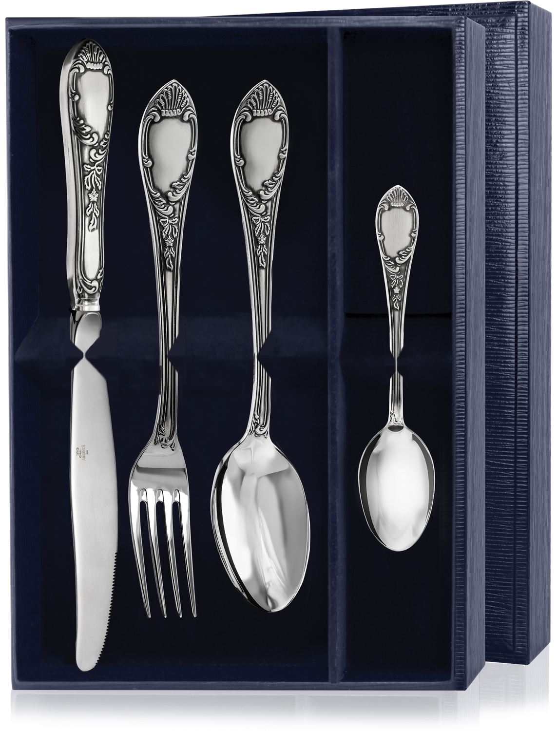 Серебряный набор столовый «Эгоист-Престиж» с чернением