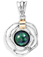 Серебряный кулон с лазуритом и золотом Серебряный кулон с лазуритом и золотом