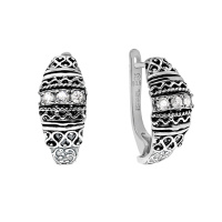 Серебряные серьги с фианитом Серебряные серьги с фианитом