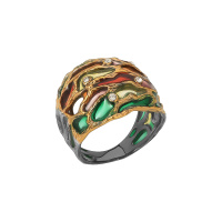 Кольцо из серебра с эмалью «Сумерки»