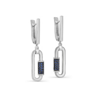 Серебряные серьги с фианитами