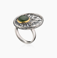 Серебряное кольцо с камнем нефрит