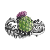 Кольцо из серебра с эмалью «Чертополох»