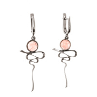 Серебряные серьги со вставкой «Нежность»