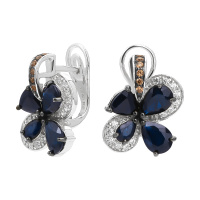 Серебряные серьги «Драгоценный цветок» Серебряные серьги «Драгоценный цветок»