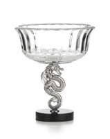 Вазочка «Дракон» из серебра и мрамора