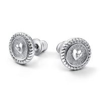 Серьги из серебра с фианитами «Сердце» Серьги из серебра с фианитами «Сердце»