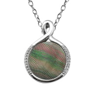 Подвес из серебра с перламутром и белыми топазами