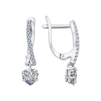 Серьги из серебра с фианитами