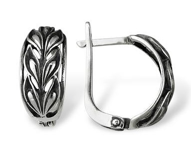 Серьги из серебра «Колосок»