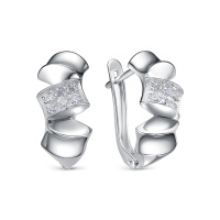 Серебряные серьги с фианитами Серебряные серьги с фианитами