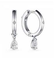 Серьги из серебра с бриллиантами и горным хрусталем Серьги из серебра с бриллиантами и горным хрусталем