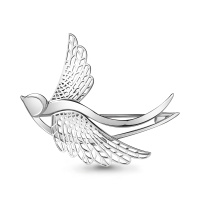 Серебряная брошь «Птица»