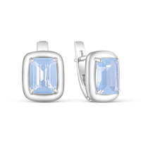 Серьги из серебра с ониксом и кристаллом Swarovski Серьги из серебра с ониксом и кристаллом Swarovski