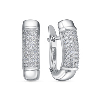 Серебряные серьги с фианитами Серебряные серьги с фианитами