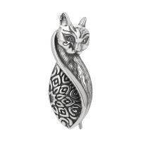Серебряная брошь «Бастет»