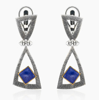 Серебряные серьги с лазуритом