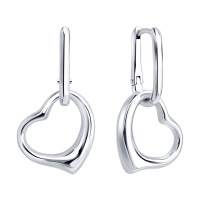 Серебряные серьги «Сердце»