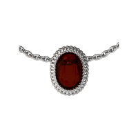 Серебряный кулон с янтарем