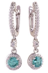 Серьги из серебра с апатитом и фианитами