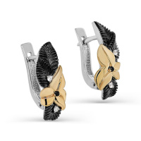 Серьги из серебра с частичной позолотой Серьги из серебра с частичной позолотой