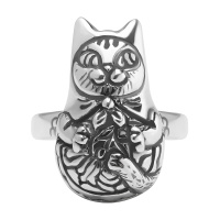 Кольцо из серебра «Неваляшка» кот