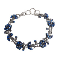 Браслет из серебра 925 Васильки с эмалью