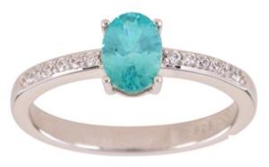 Кольцо из серебра с апатитом и фианитами