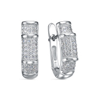 Серебряные серьги с фианитами Серебряные серьги с фианитами