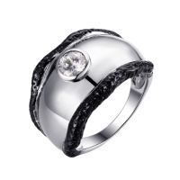 Кольцо из серебра с фианитами