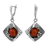 Серьги из серебра с кораллом Серьги из серебра с кораллом