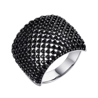 Кольцо из серебра «Черный элемент»