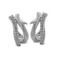 Серьги из серебра с белым топазом